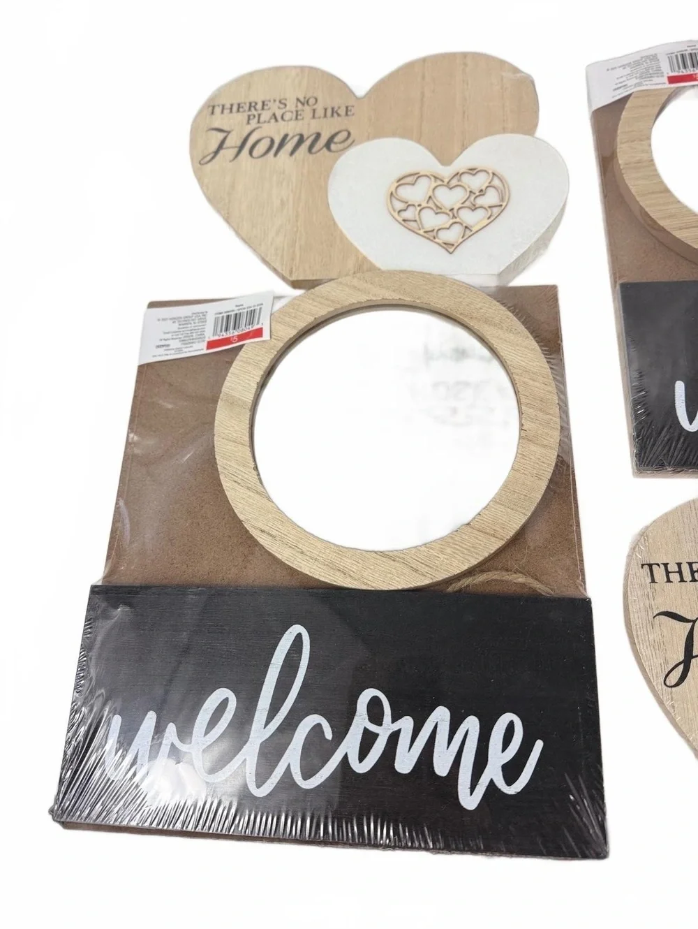 Welcome and Home Themed Decorative Wall Plaques with Mirror